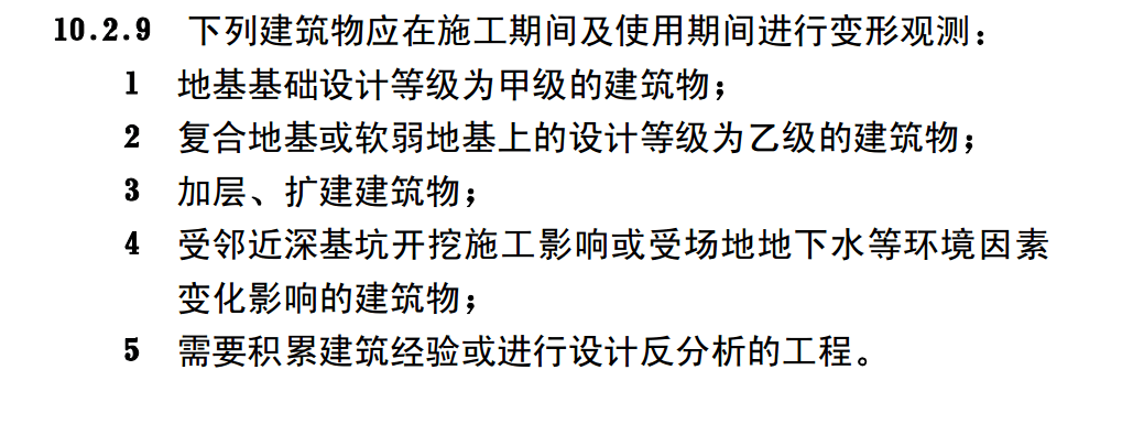 需要進(jìn)行監(jiān)測的建筑物